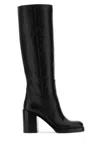 Prada Women's Leather Boots In Black