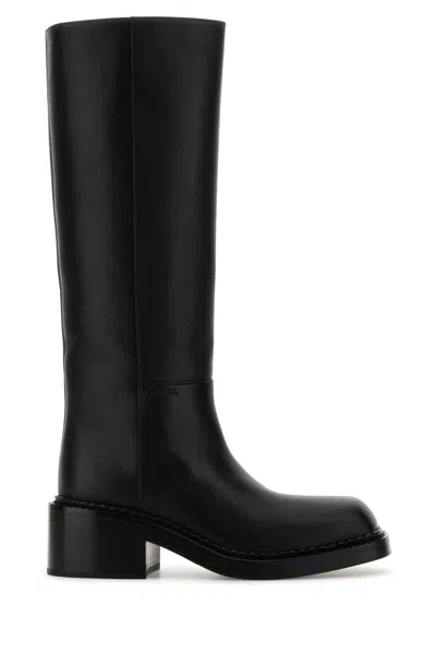 PRADA BLACK LEATHER BOOTS
