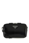 Prada Textured Leather Crossbody Bag In Black
