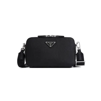 Prada Black Leather Brique Crossbody Bag