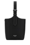 Prada 15cm X 20cm X 9cm Bovine Leather Shoulder Handbag In Black