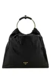 PRADA BLACK LEATHER BUCKET BAG