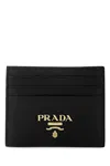 Prada Textured Black Cardholder With Subtle Logo