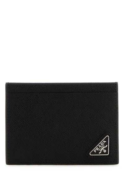 Prada Mini Horizontal Wallet For Men In Black