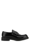 Prada Triangle Logo Brushed Leather Loafers