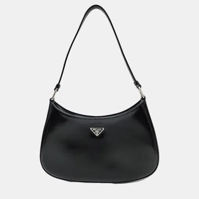 Pre-owned Prada Black Leather Cleo Hobo Bag