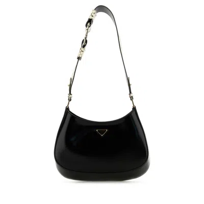 Prada Black Leather Cleo Shoulder Bag