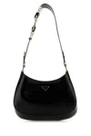 Prada Cleo Leather Shoulder Bag In Black