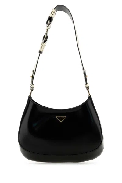 PRADA BLACK LEATHER CLEO SHOULDER BAG