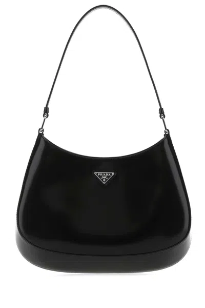 Prada Black Leather Cleo Shoulder Bag