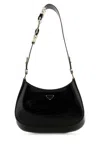 Prada Cleo Leather Shoulder Bag In Black