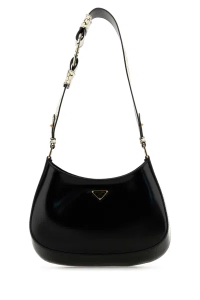 PRADA BLACK LEATHER CLEO SHOULDER BAG