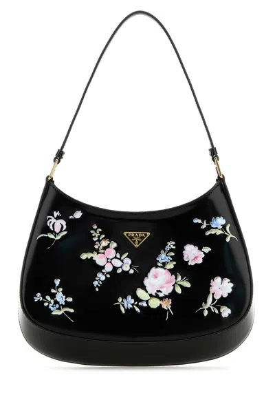 Prada Black Leather Cleo Shoulder Bag