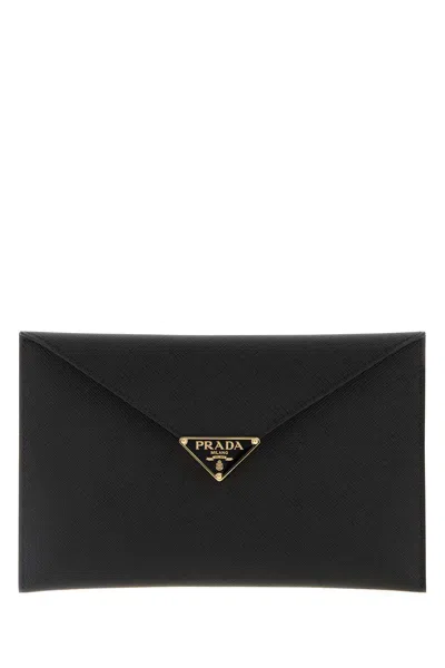 Prada Black Leather Clutch