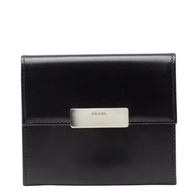 Pre-owned Prada Black Leather Coin Purse/coin Case ()