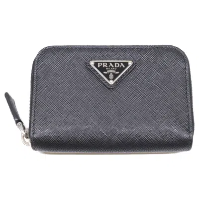 Pre-owned Prada Black Leather Coin Purse/coin Case ()
