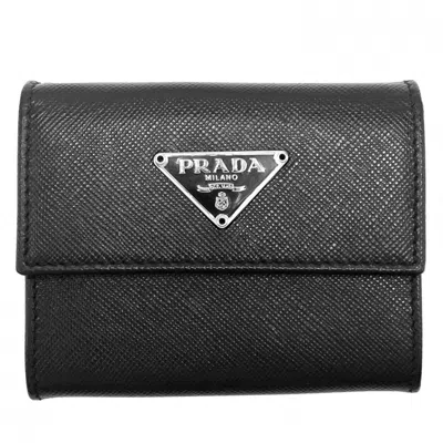 Pre-owned Prada Black Leather Coin Purse/coin Case ()