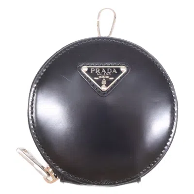 Pre-owned Prada Black Leather Coin Purse/coin Case ()