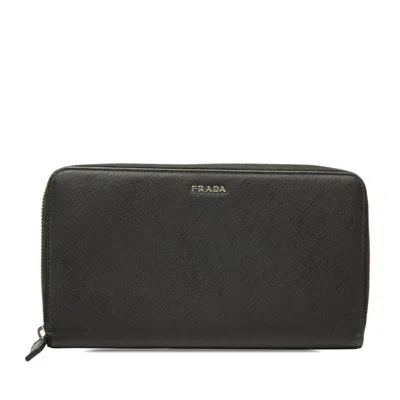 Pre-owned Prada Black Leather Coin Purse/coin Case ()