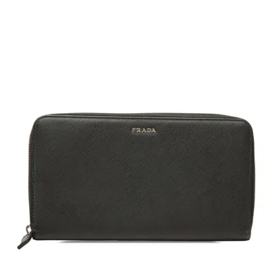 Pre-owned Prada Black Leather Coin Purse/coin Case ()