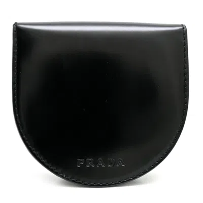 Pre-owned Prada Black Leather Coin Purse/coin Case ()