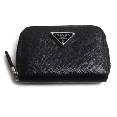 Pre-owned Prada Black Leather Coin Purse/coin Case ()