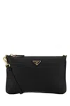Prada Black Leather Crossbody Bag In Black