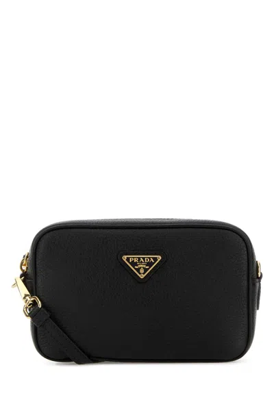 Prada Black Leather Crossbody Bag In Neutral