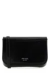 Prada Brushed Leather Mini-bag With Shoulder Strap In Black
