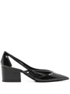 Prada Leather Cutout Block-heel Pumps In Animal Print