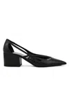 Prada Leather Cutout Block-heel Pumps In Animal Print