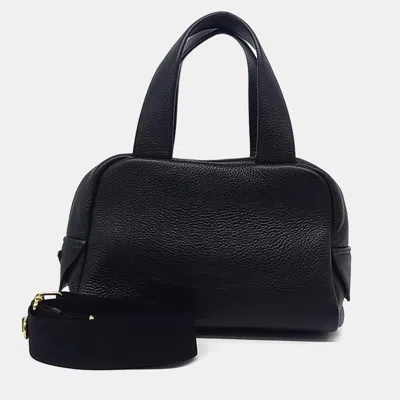 Pre-owned Prada Black Leather Dino Shoulder Bag