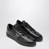 Prada Side Triangular Logo Low-cut Laced Casual Sneakers In Black