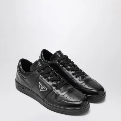PRADA PRADA  BLACK LEATHER DOWNTOWN SNEAKERS