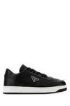 Prada Leather Sneakers With Perforated Toe Cap