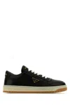 Prada Downtown Nappa Leather Sneakers In Black