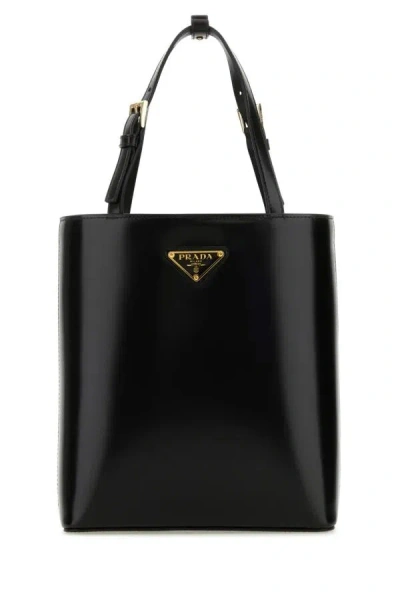 PRADA BLACK LEATHER HANDBAG