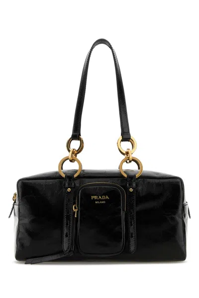 PRADA PRADA BLACK LEATHER HANDBAG