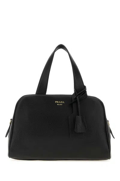 PRADA BLACK LEATHER HANDBAG