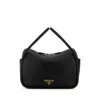 Prada Leather Shoulder Bag Top Handle Design In Black