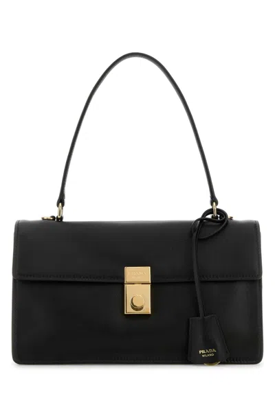 PRADA PRADA BLACK LEATHER HANDBAG