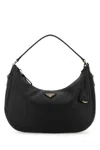 Prada Black Leather Handbag In Black
