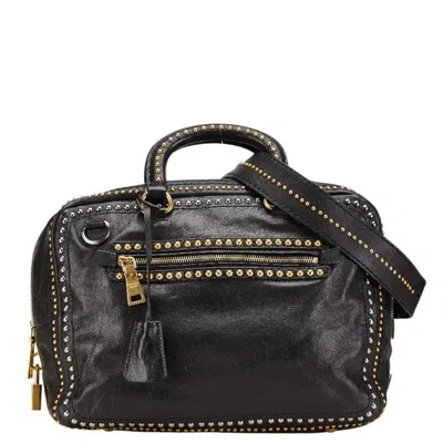 Pre-owned Prada Black Leather Handbag Shoulder Bag ()
