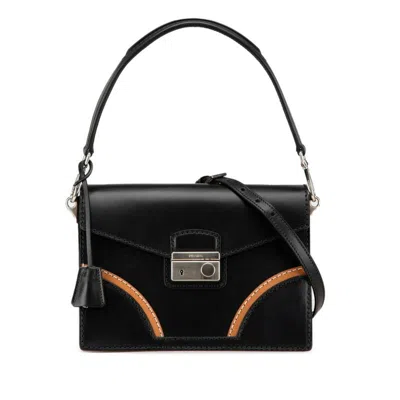 Pre-owned Prada Black Leather Handbag Shoulder Bag ()