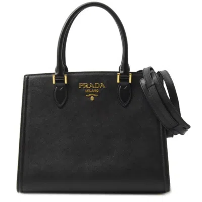 Pre-owned Prada Black Leather Handbag Shoulder Bag ()