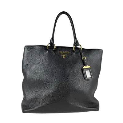 Pre-owned Prada Black Leather Handbag Shoulder Bag ()