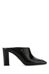 Prada Black Leather Heels In Black