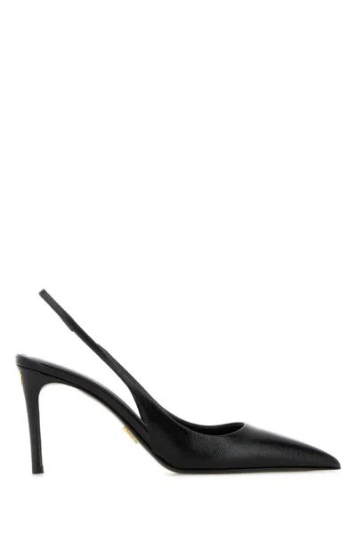 Prada Black Leather Heels