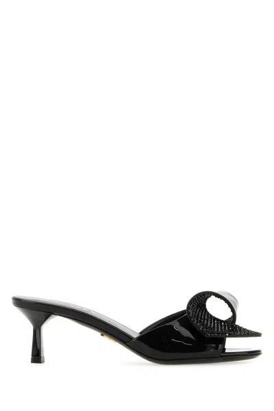 PRADA BLACK LEATHER HEELS
