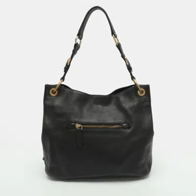 Pre-owned Prada Black Leather Hobo